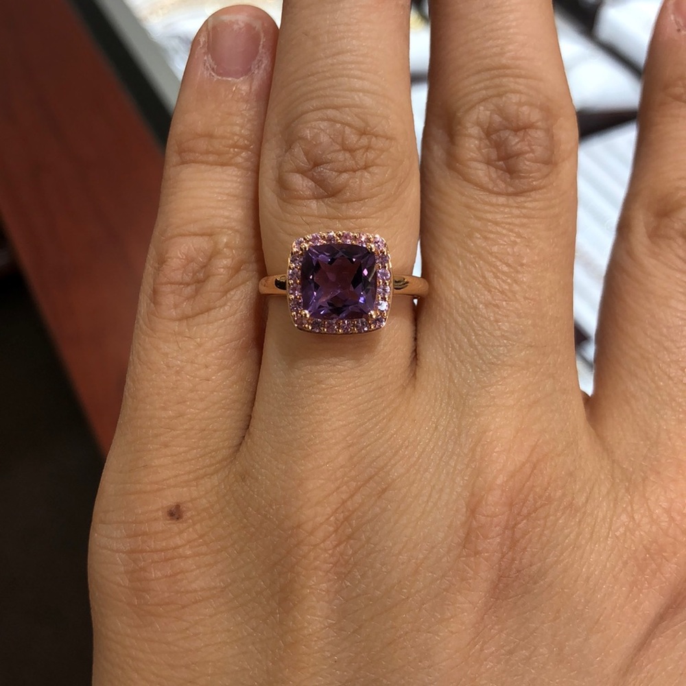 Rose gold amethyst ring